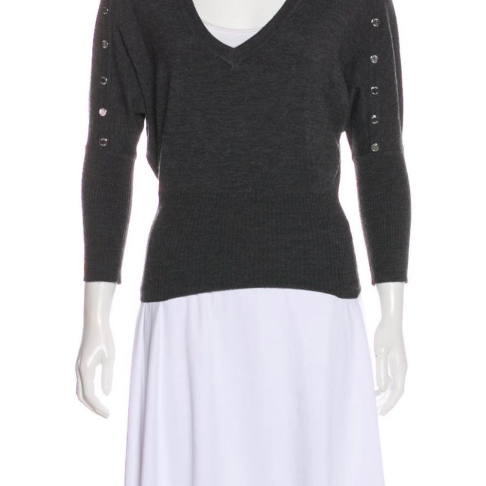 Karen Millen Wool V-Neck Top Small